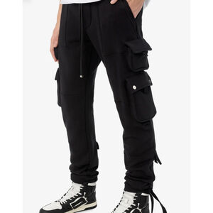 AMIRI Cargo Sweatpants Black Tactical Moto Large Pants